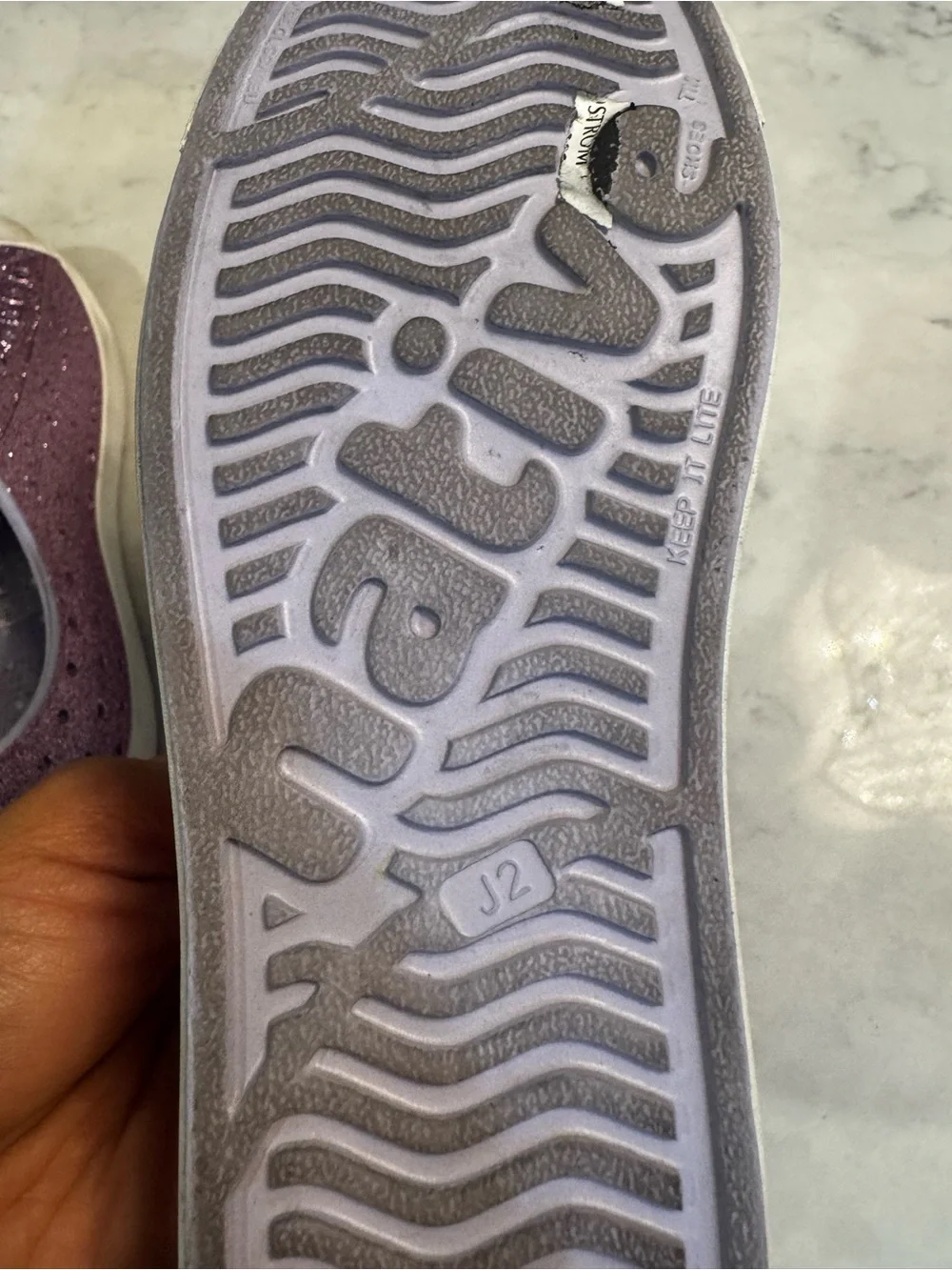 Native Shoes Kids Glitter Slip-On Water Shoes - Purple size 2